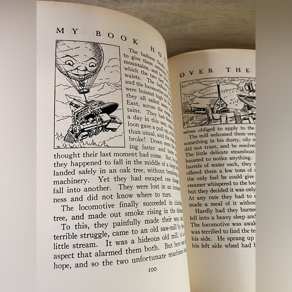 Old OVER THE HILLS OF MY BOOK HOUSE Book FAIRY TALES JACK / BEANSTALK THUMBELINA - Picture 13 of 14